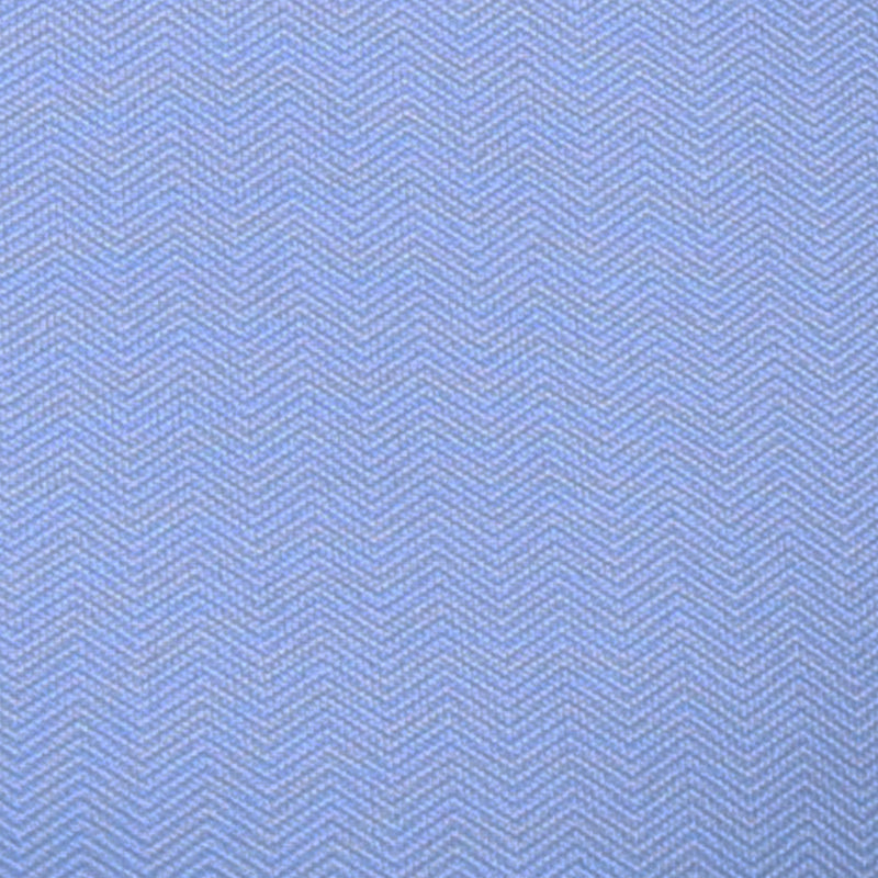 Semi-Spread Collar Polo Light Blue Herringbone