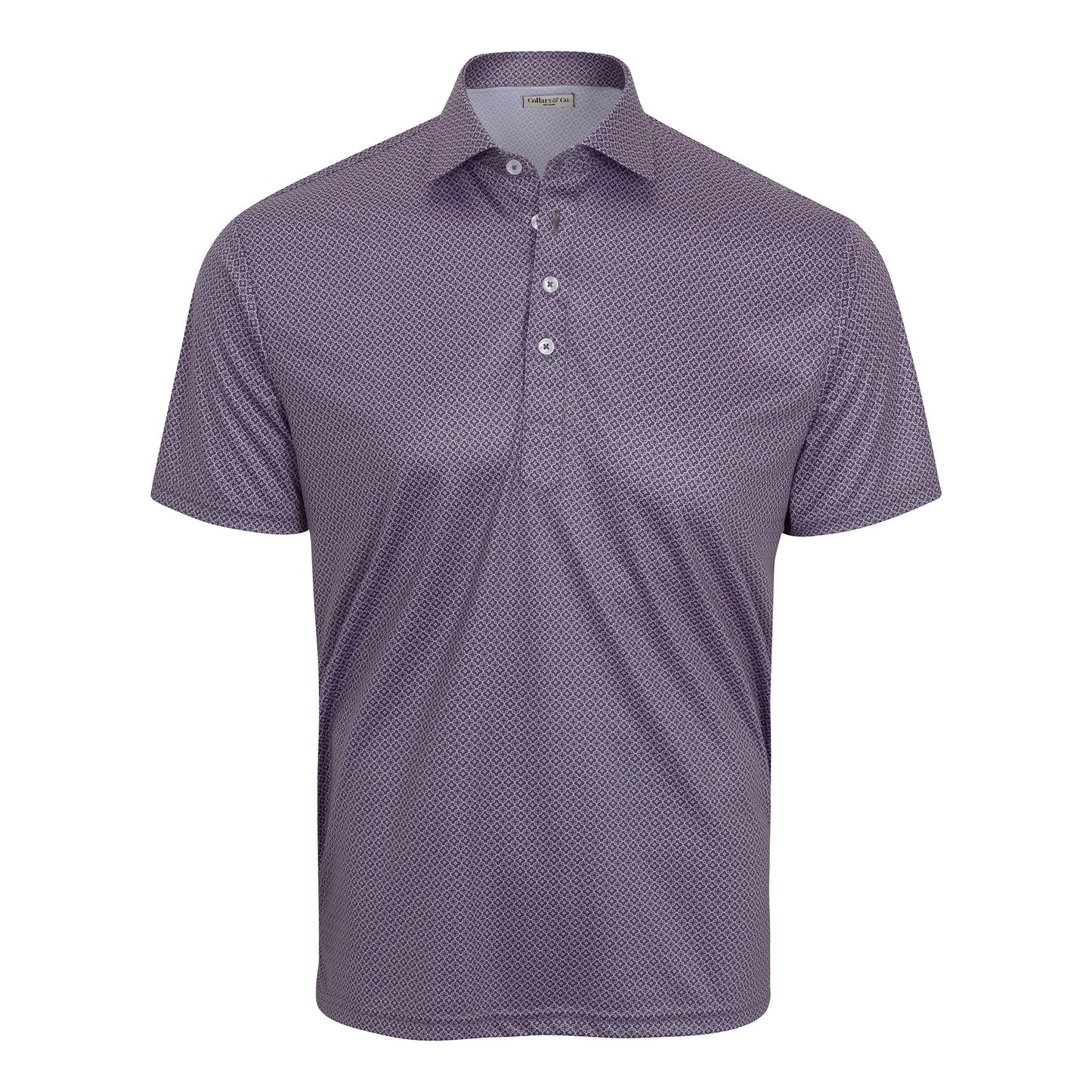 Semi-Spread Collar Polo Crest Point Grey and Pink