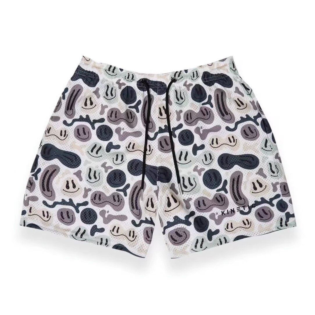 EE print shorts logo sweatpants mesh drawstring American shorts