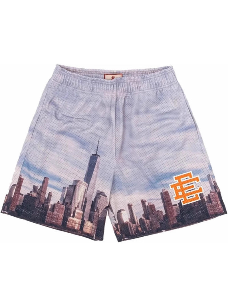 Cross-border exclusive for European code new sports mesh cloth shorts 3D digital printing trend beach pants male manufacturer wholesale