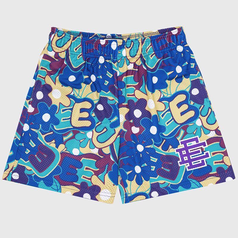 New EE American casual fitness shorts muscular men sports quarter pants mesh breathable style European and American stars with the same style