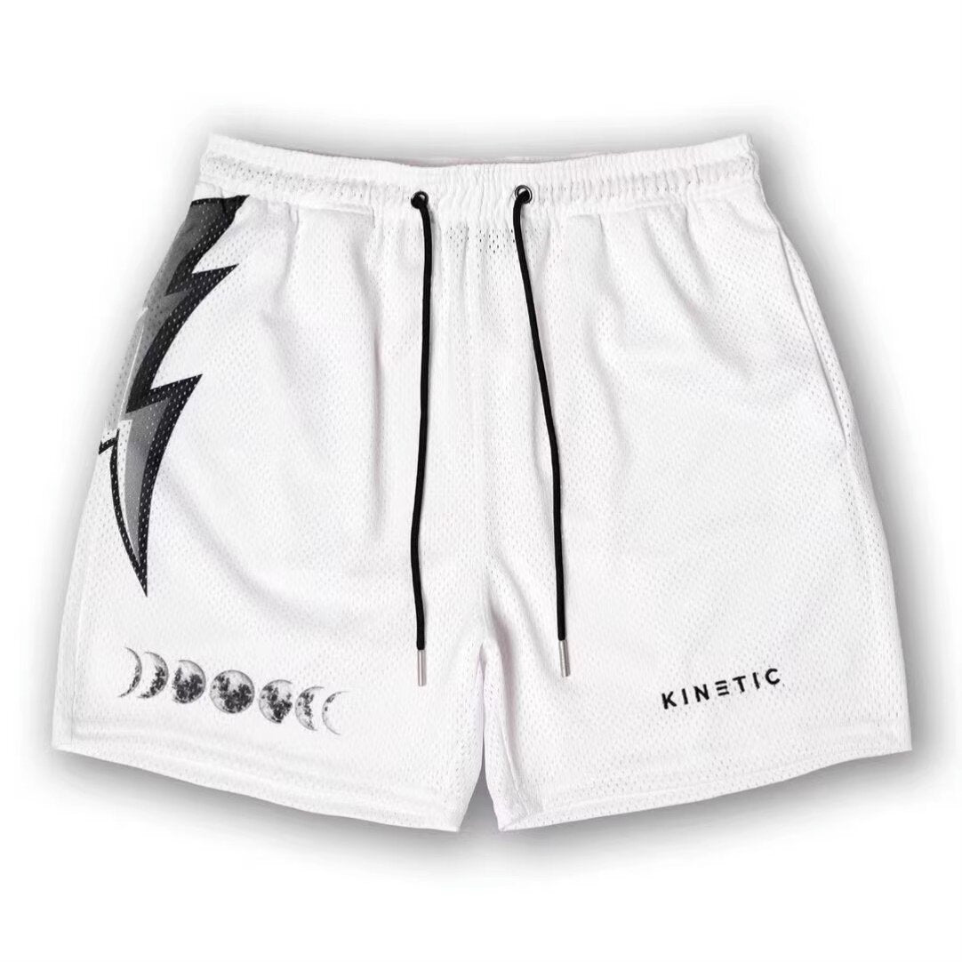 EE print shorts logo sweatpants mesh drawstring American shorts
