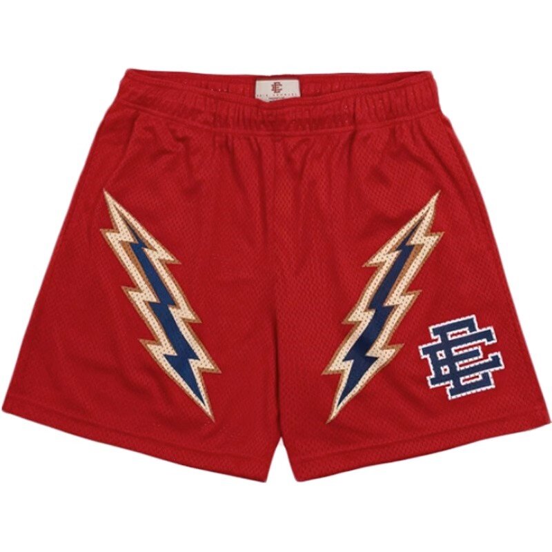 EE print shorts logo sweatpants mesh drawstring American shorts