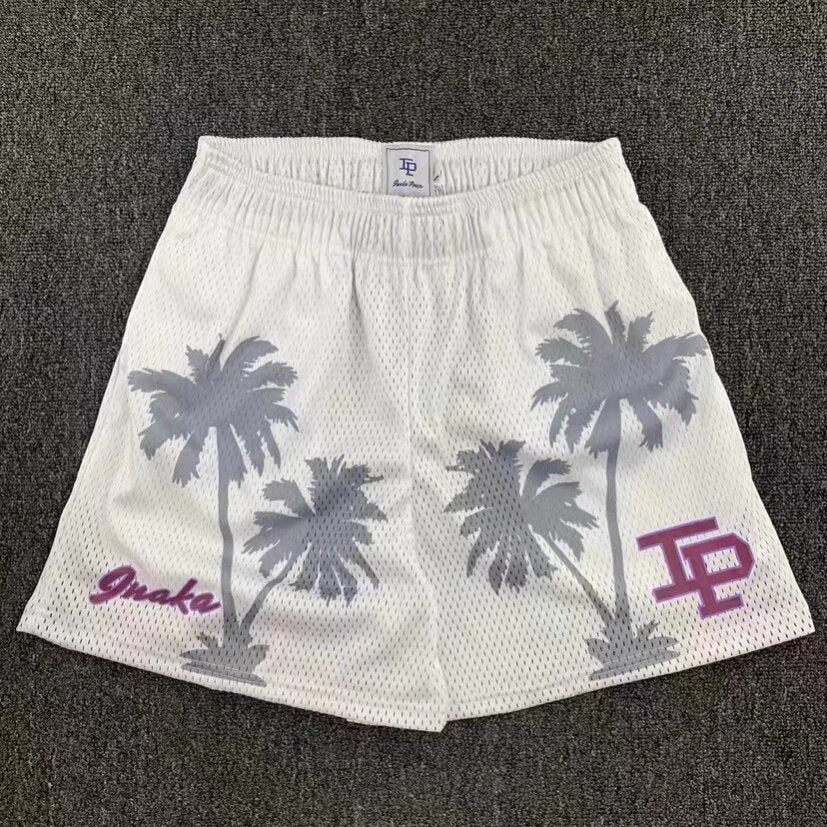 EE print shorts logo sweatpants mesh drawstring American shorts