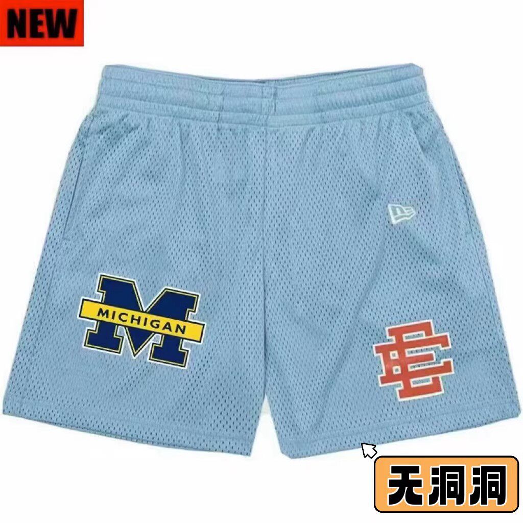 New EE American casual fitness shorts muscular men sports quarter pants mesh breathable style European and American stars with the same style