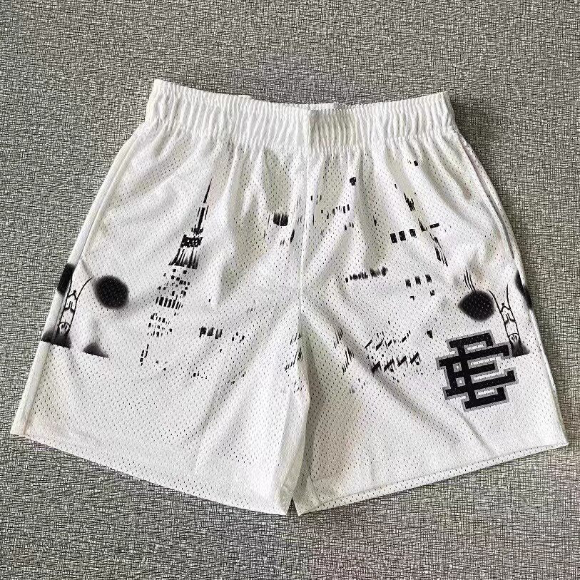 New EE American casual fitness shorts muscular men sports quarter pants mesh breathable style European and American stars with the same style