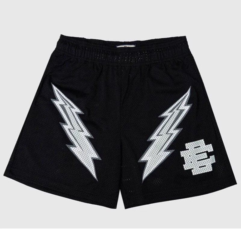 EE print shorts logo sweatpants mesh drawstring American shorts