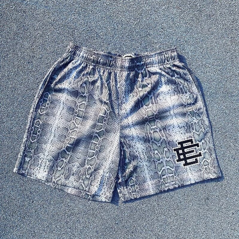 EE print shorts logo sweatpants mesh drawstring American shorts