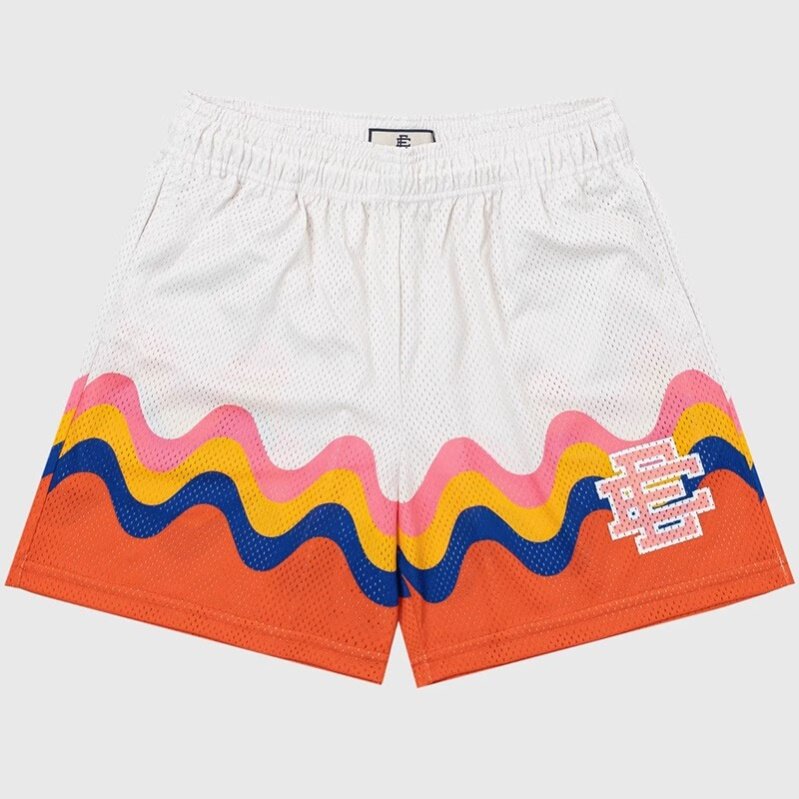 EE print shorts logo sweatpants mesh drawstring American shorts