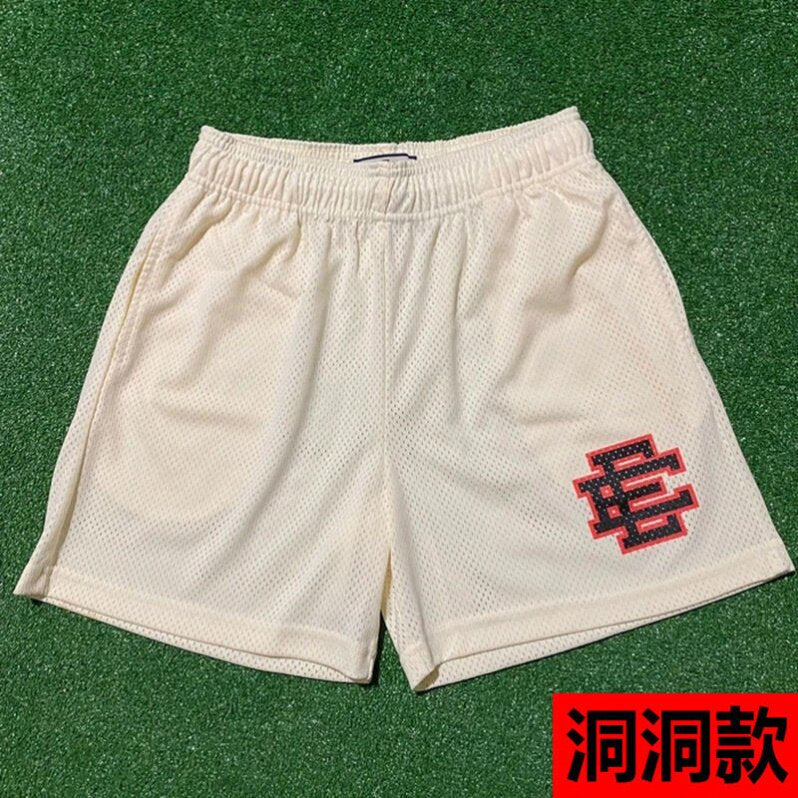 EE print shorts logo sweatpants mesh drawstring American shorts