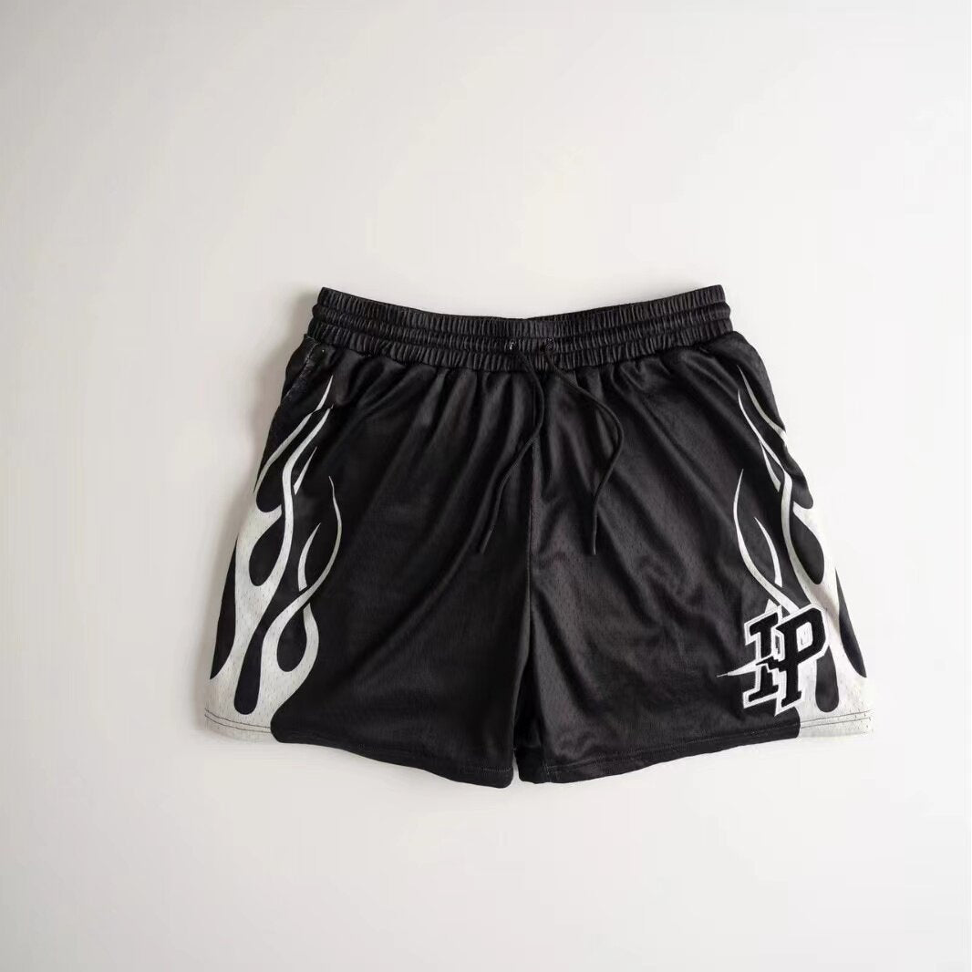 New EE American casual fitness shorts muscular men sports quarter pants mesh breathable style European and American stars with the same style