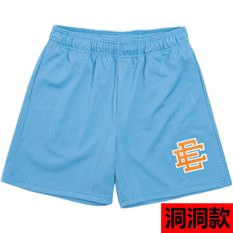 New EE American casual fitness shorts muscular men sports quarter pants mesh breathable style European and American stars with the same style