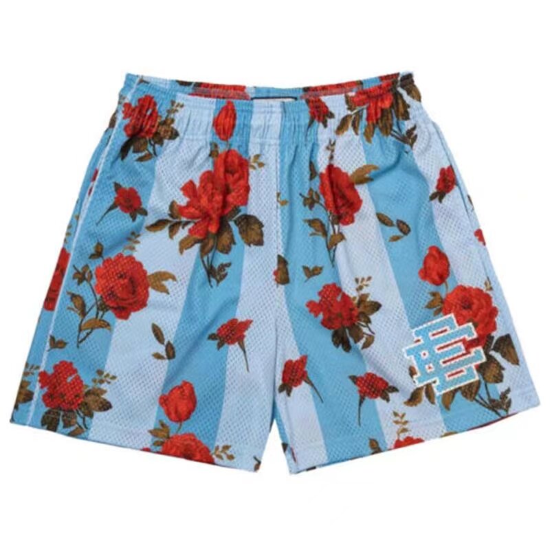 New EE American casual fitness shorts muscular men sports quarter pants mesh breathable style European and American stars with the same style