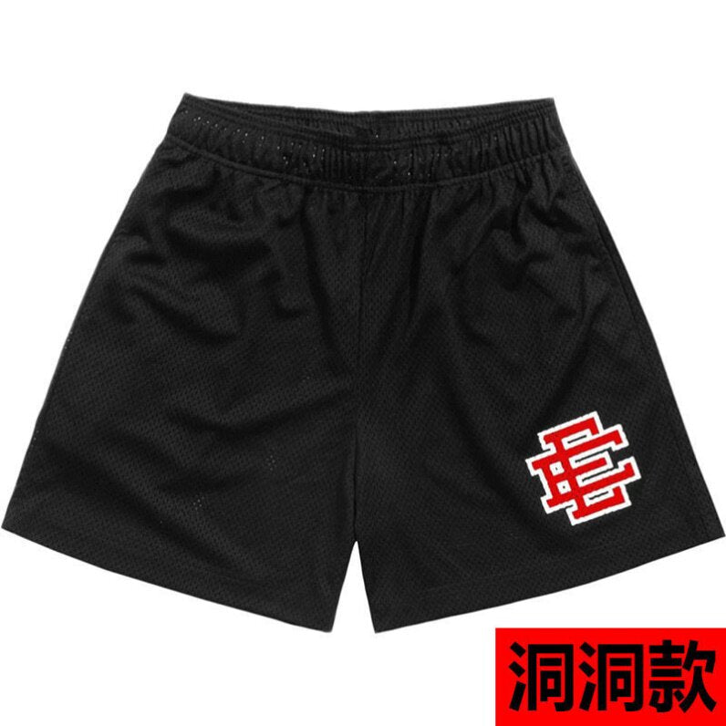 EE print shorts logo sweatpants mesh drawstring American shorts