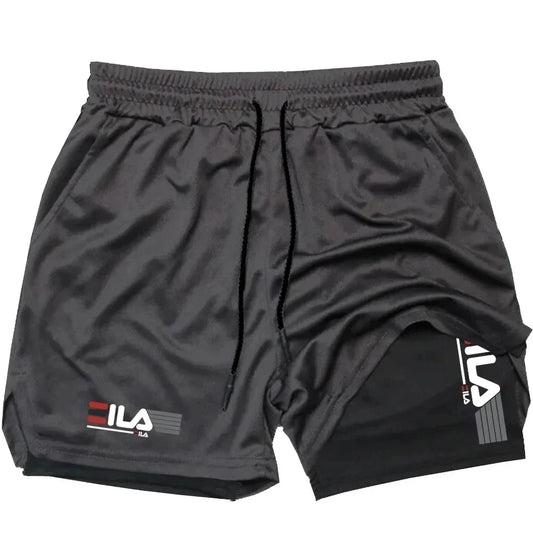 Shorts Men's Two-in-one Sports Shorts Breathable Casual Quick-drying Double-layer Shorts Summer Running Sportswear Bottoms M-3XL