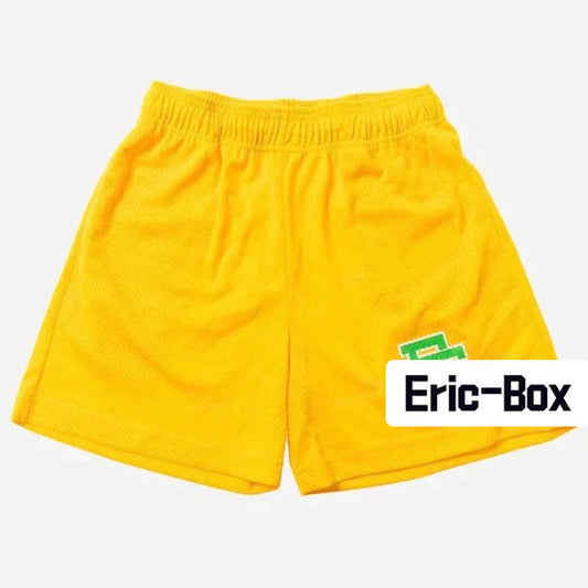 Yellow Basic Mesh Shorts